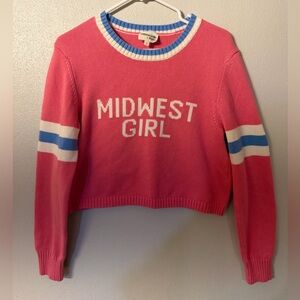 Pink Midwest Girl Cropped Sweater
